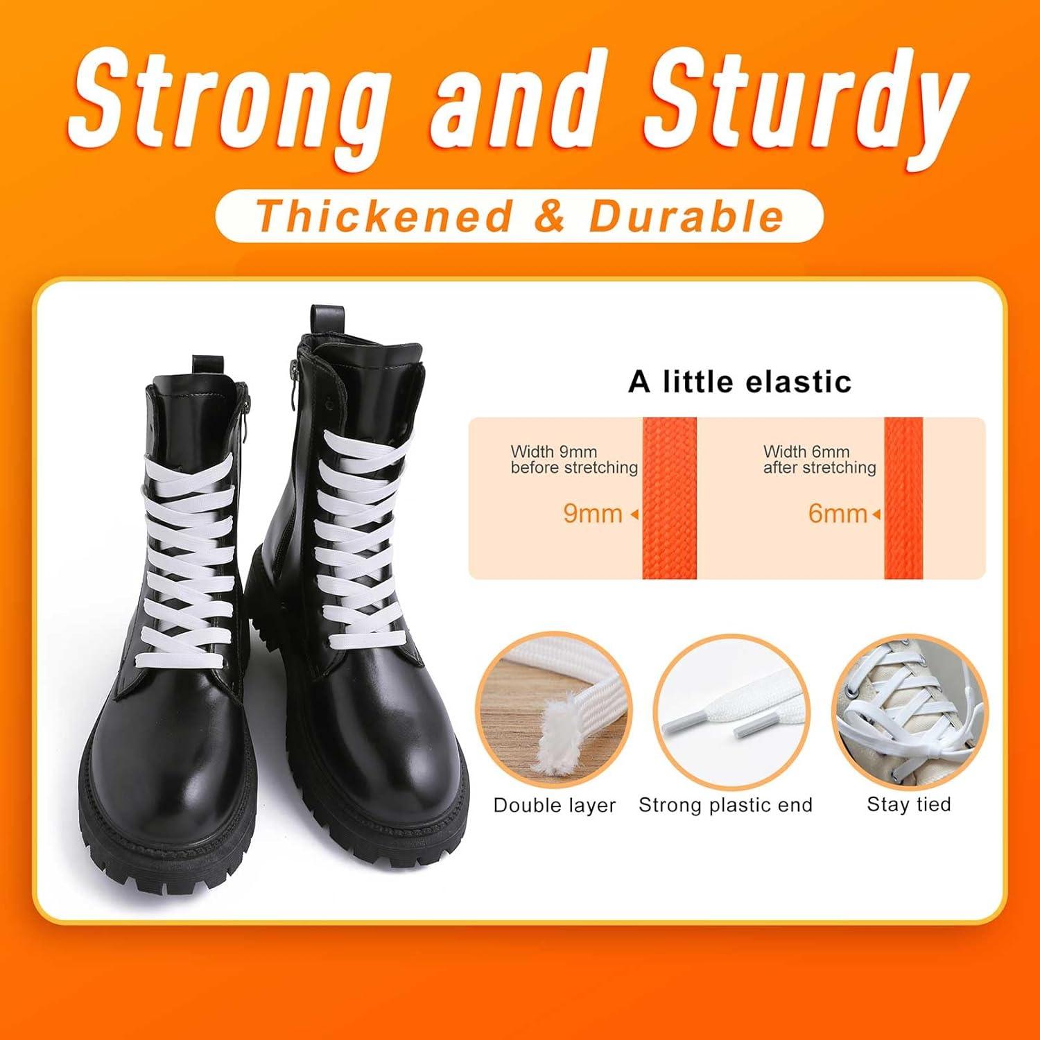 imageVSUDO 2 Pairs 516quot Fine Weave Flat Shoe Lace Shoestring for Running Athletic Sneaker01 White