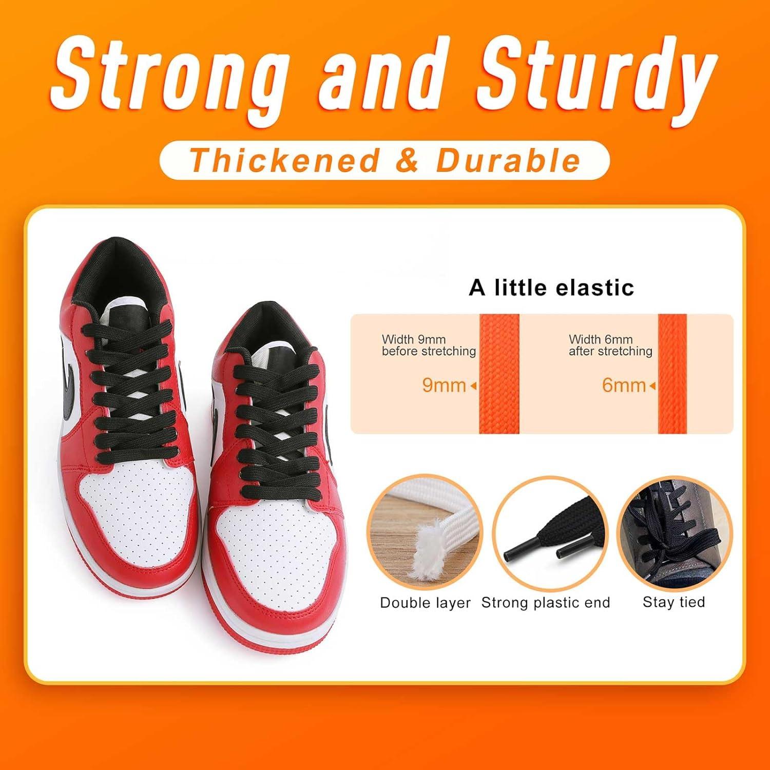 imageVSUDO 2 Pairs 516quot Fine Weave Flat Shoe Lace Shoestring for Running Athletic Sneaker02 Black