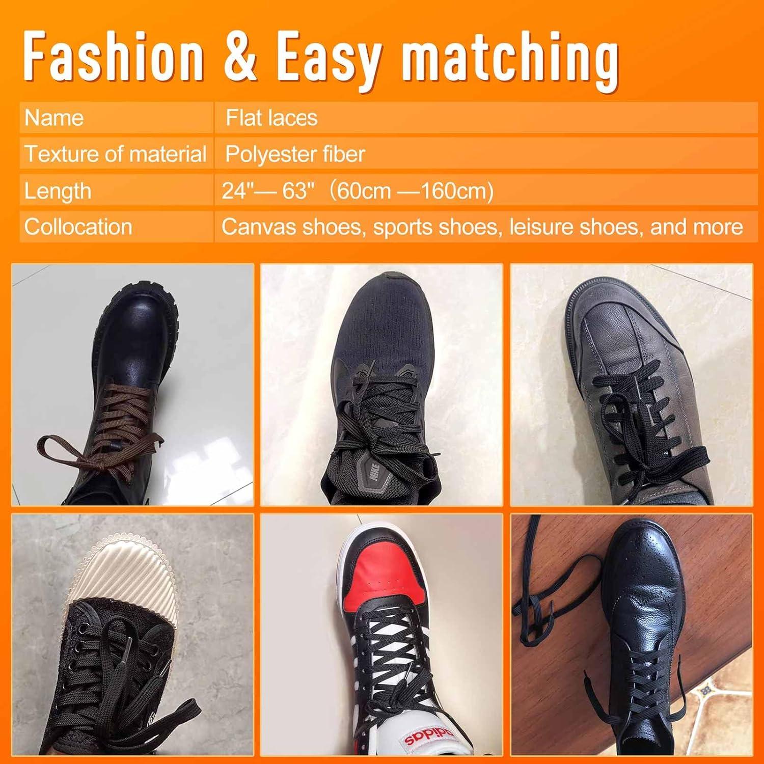 imageVSUDO 2 Pairs 516quot Fine Weave Flat Shoe Lace Shoestring for Running Athletic Sneaker02 Black