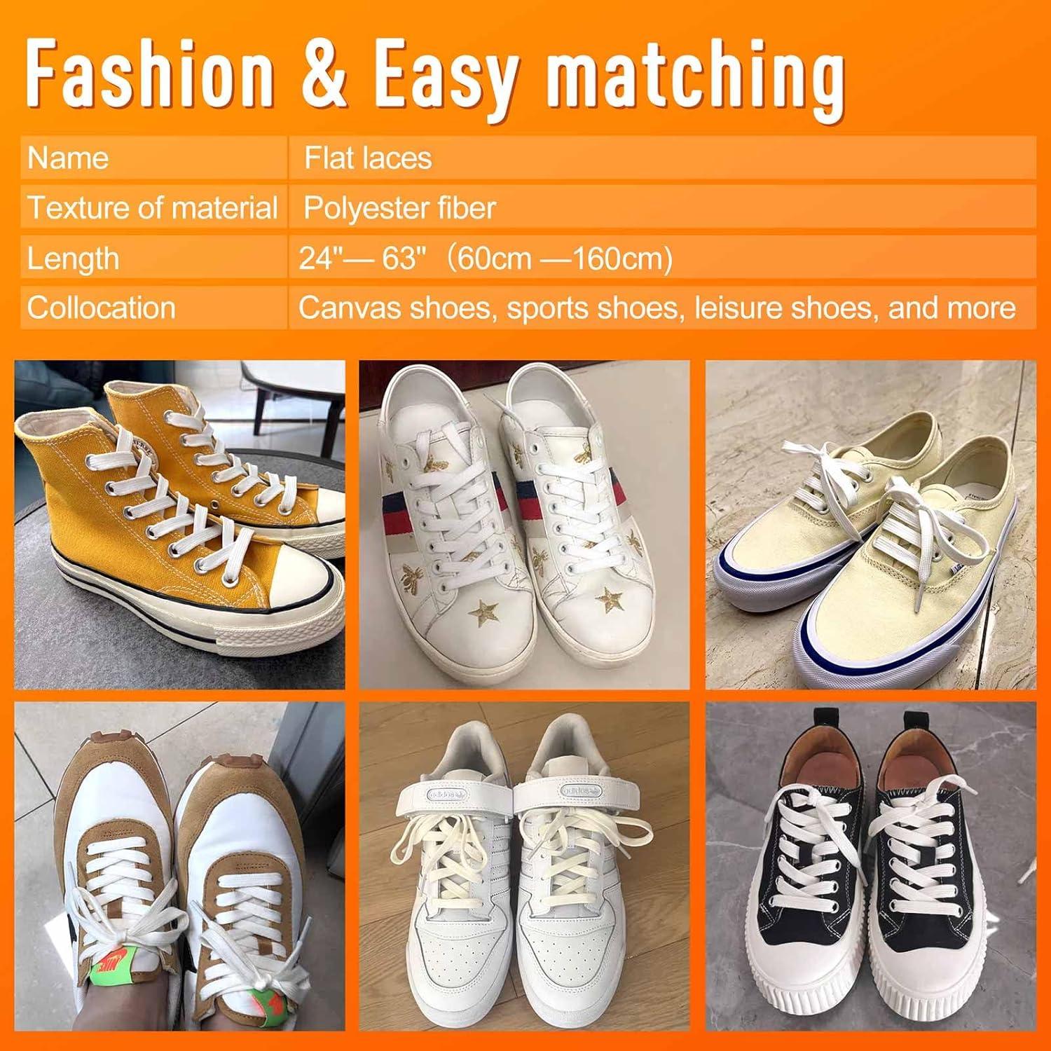 imageVSUDO 2 Pairs 516quot Fine Weave Flat Shoe Lace Shoestring for Running Athletic Sneaker03 Beige