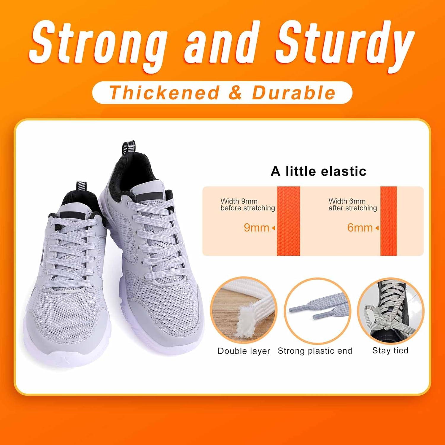 imageVSUDO 2 Pairs 516quot Fine Weave Flat Shoe Lace Shoestring for Running Athletic Sneaker07 Bluish Gray