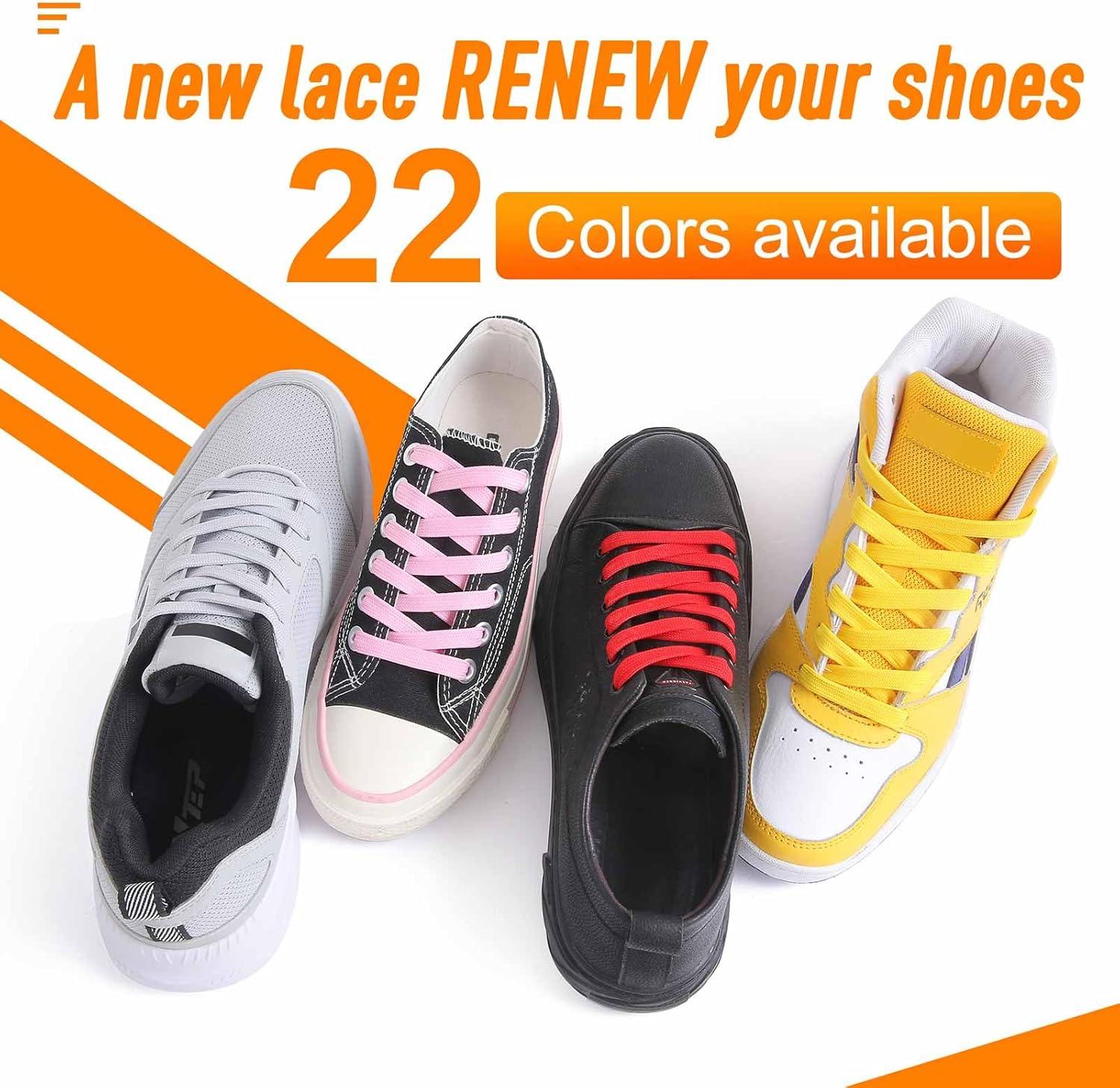 imageVSUDO 2 Pairs 516quot Fine Weave Flat Shoe Lace Shoestring for Running Athletic Sneaker09 Pink