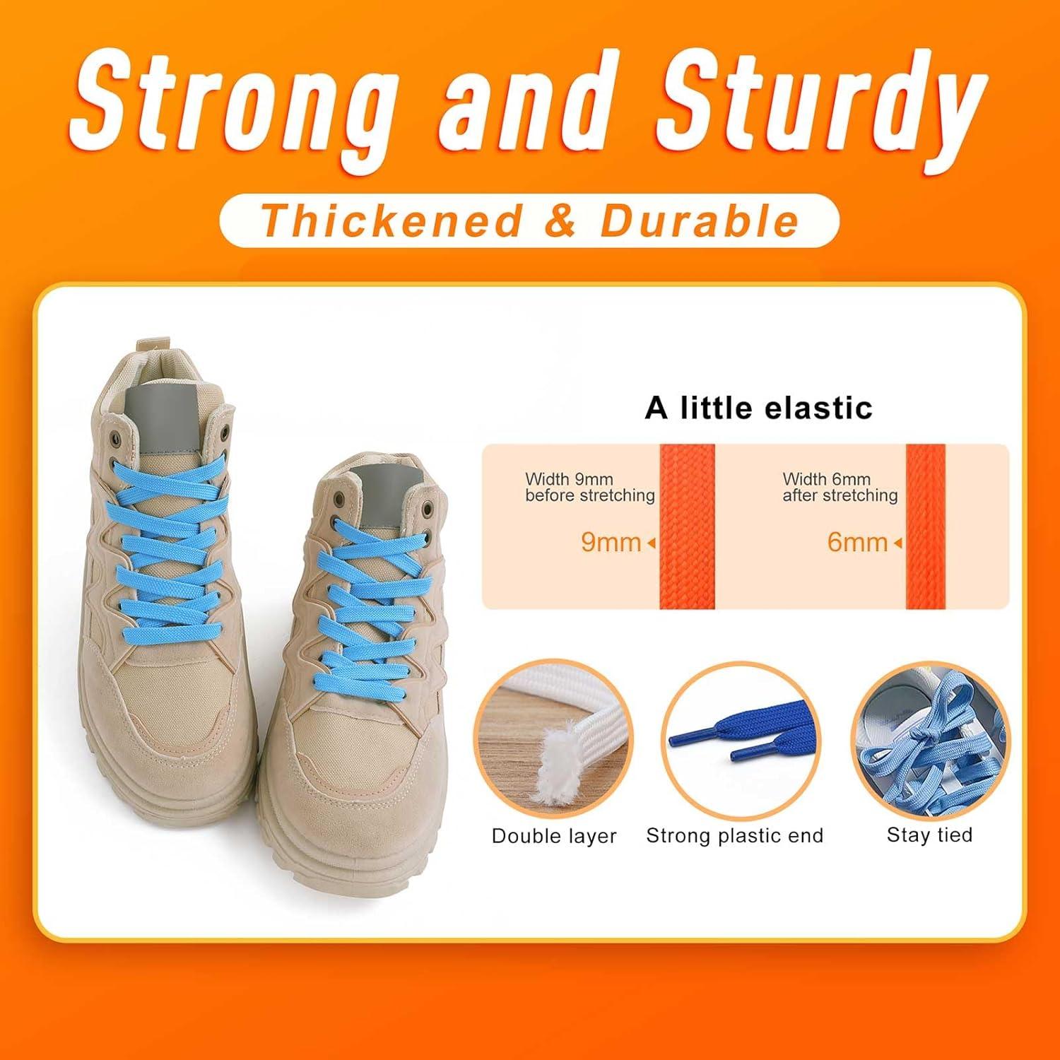 imageVSUDO 2 Pairs 516quot Fine Weave Flat Shoe Lace Shoestring for Running Athletic Sneaker12 Powder Blue