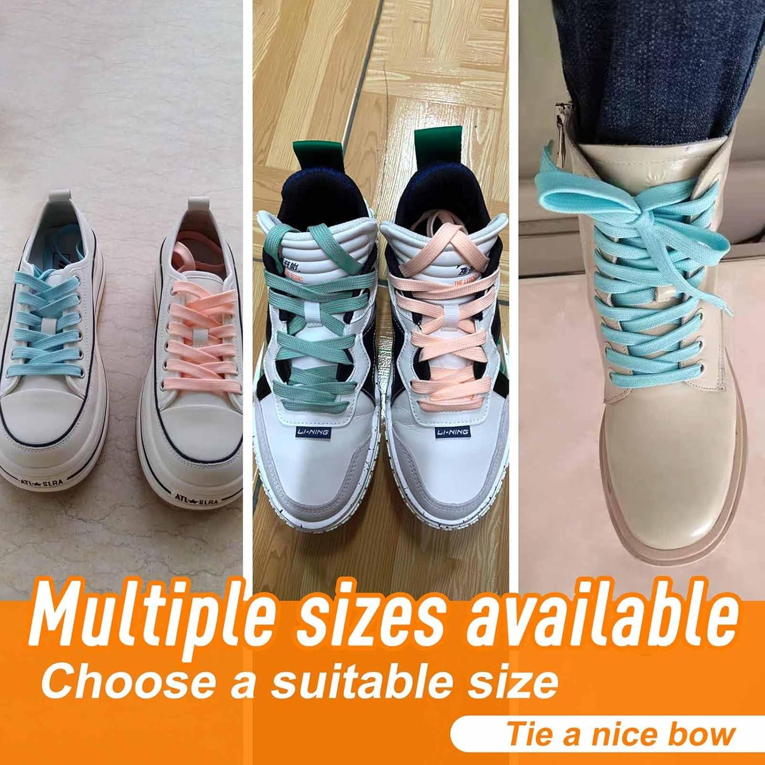 imageVSUDO 2 Pairs 516quot Fine Weave Flat Shoe Lace Shoestring for Running Athletic Sneaker13 Sky Blue