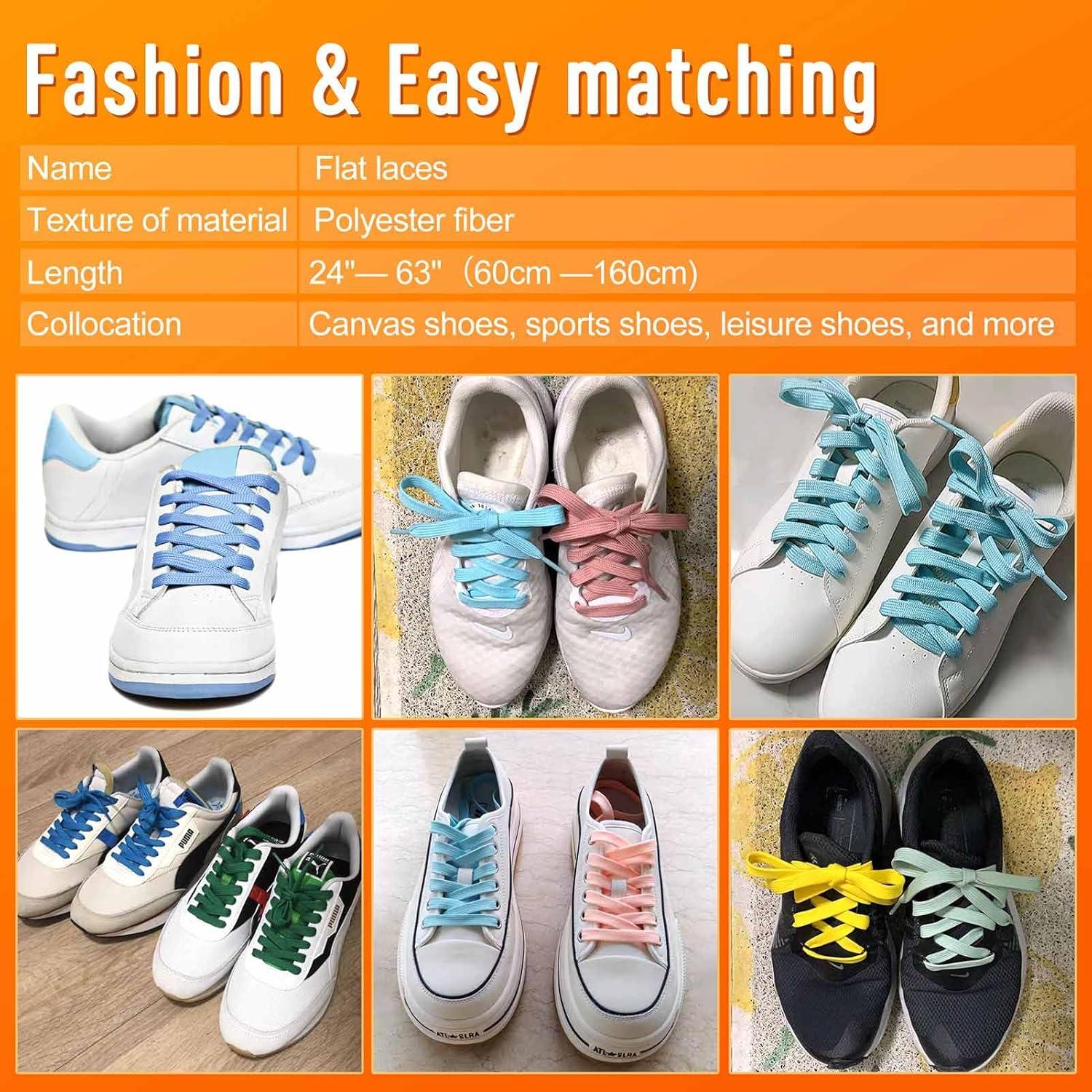 imageVSUDO 2 Pairs 516quot Fine Weave Flat Shoe Lace Shoestring for Running Athletic Sneaker13 Sky Blue