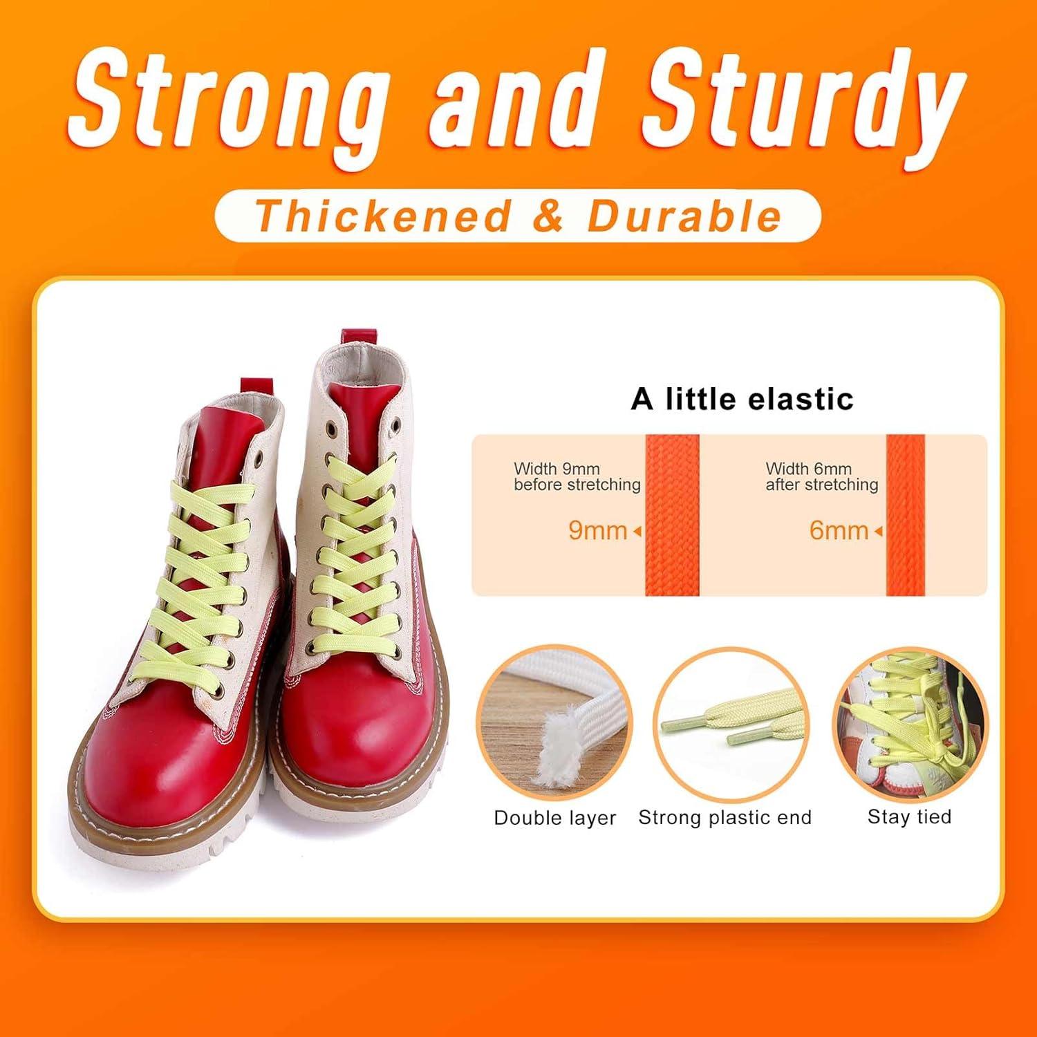 imageVSUDO 2 Pairs 516quot Fine Weave Flat Shoe Lace Shoestring for Running Athletic Sneaker15 Light Yellow