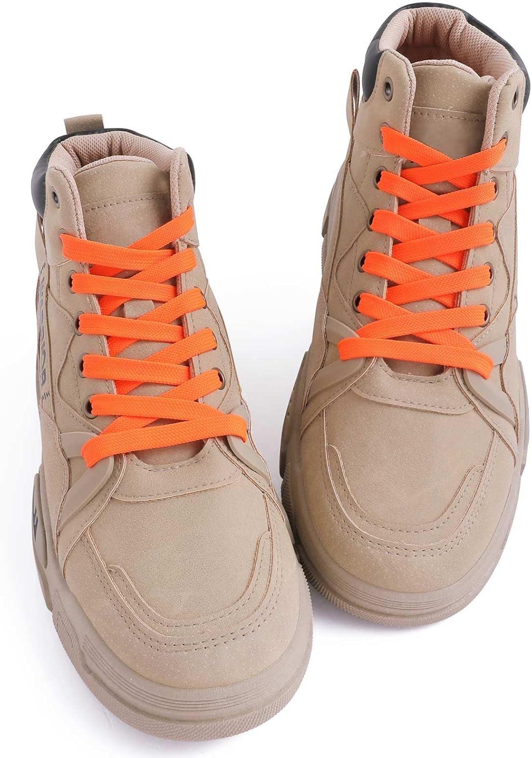 imageVSUDO 2 Pairs 516quot Fine Weave Flat Shoe Lace Shoestring for Running Athletic Sneaker17 Orange