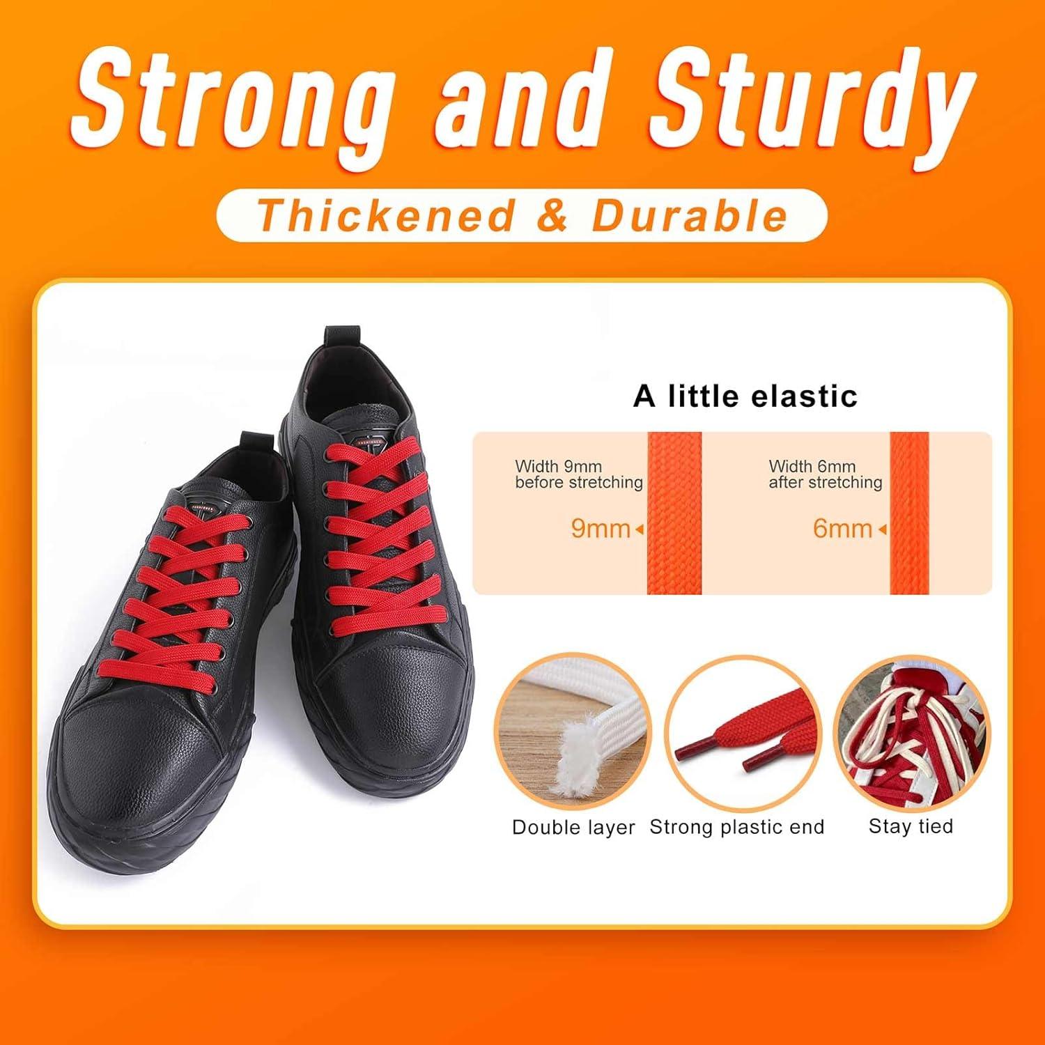 imageVSUDO 2 Pairs 516quot Fine Weave Flat Shoe Lace Shoestring for Running Athletic Sneaker18 Red