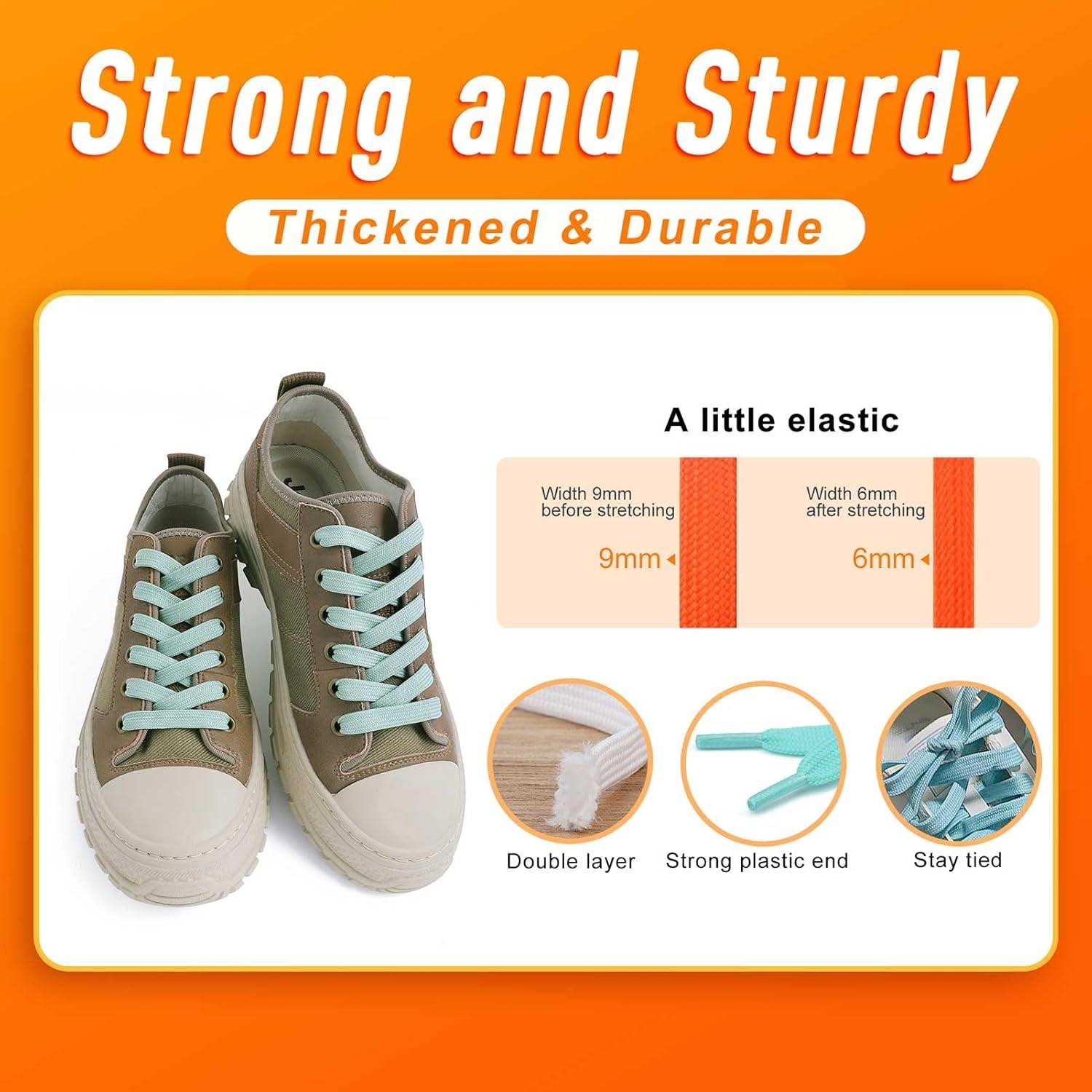 imageVSUDO 2 Pairs 516quot Fine Weave Flat Shoe Lace Shoestring for Running Athletic Sneaker20 Mint Green