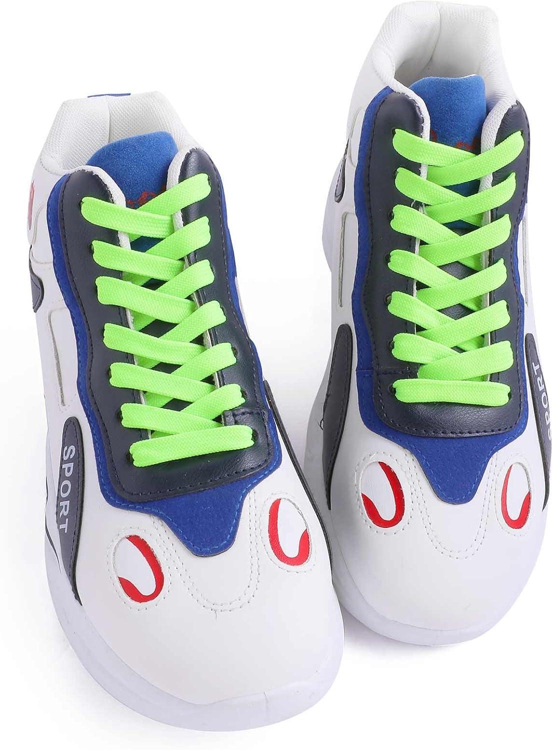 imageVSUDO 2 Pairs 516quot Fine Weave Flat Shoe Lace Shoestring for Running Athletic Sneaker21 Neon Green