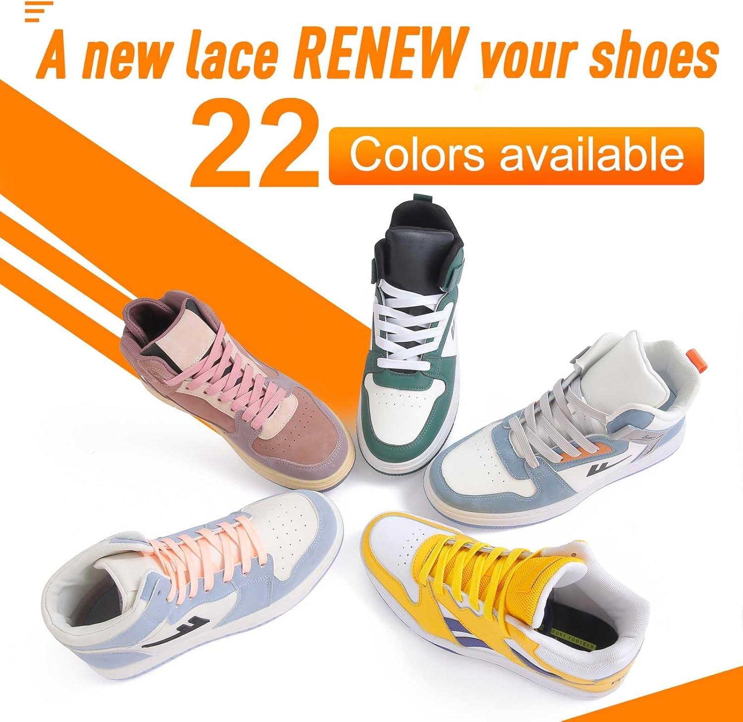 imageVSUDO 2 Pairs 516quot Fine Weave Flat Shoe Lace Shoestring for Running Athletic Sneaker22 Snow White