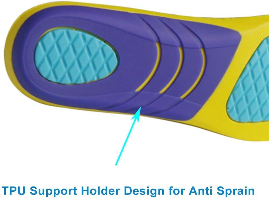 imageVSUDO Arch Support Sports Shoe Insoles Shock Absorption Shoe Inserts for Men or Women High Elastic Athletic Running Insoles for Sneakers or Running Shoes  LS M 48  W 59