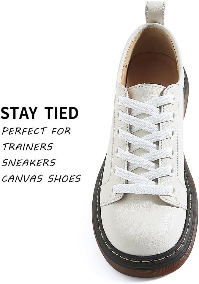 imageVSUDO Flat Shoe Laces for Sneakers Shoelaces for Sneakers Athletic Shoelaces01 White