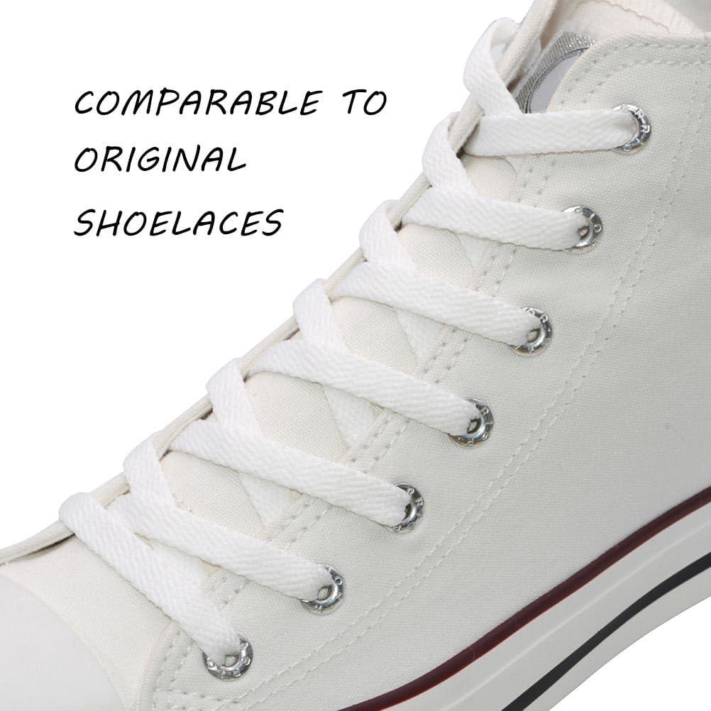 imageVSUDO Flat Shoe Laces for Sneakers Shoelaces for Sneakers Athletic Shoelaces01 White