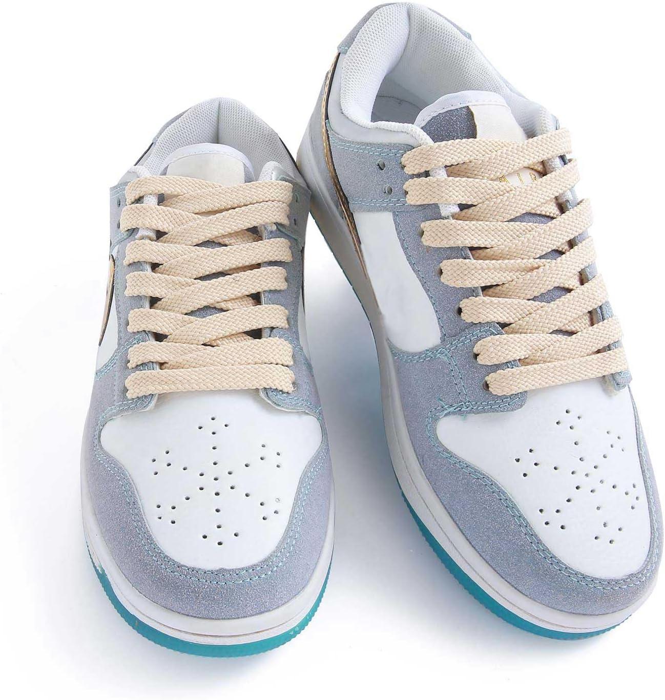 imageVSUDO Flat Shoe Laces for Sneakers Shoelaces for Sneakers Athletic Shoelaces06 Beige  Double Layer