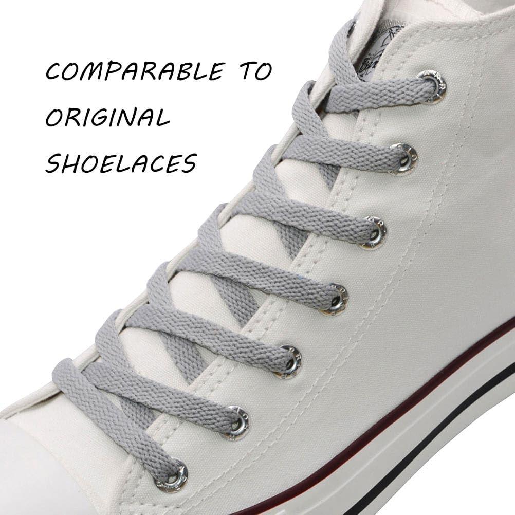 imageVSUDO Flat Shoe Laces for Sneakers Shoelaces for Sneakers Athletic Shoelaces07 Light Gray