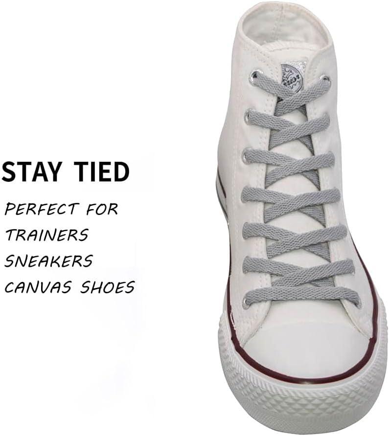 imageVSUDO Flat Shoe Laces for Sneakers Shoelaces for Sneakers Athletic Shoelaces07 Light Gray