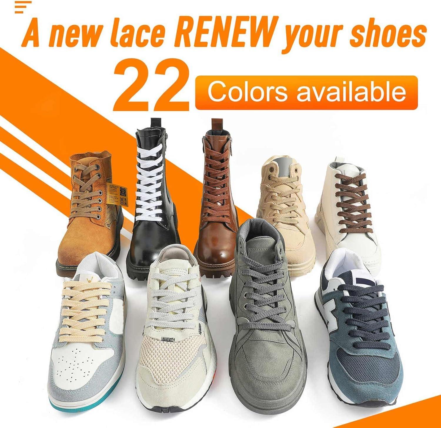 imageVSUDO Flat Shoe Laces for Sneakers Shoelaces for Sneakers Athletic Shoelaces08 White Gray  Double Layer