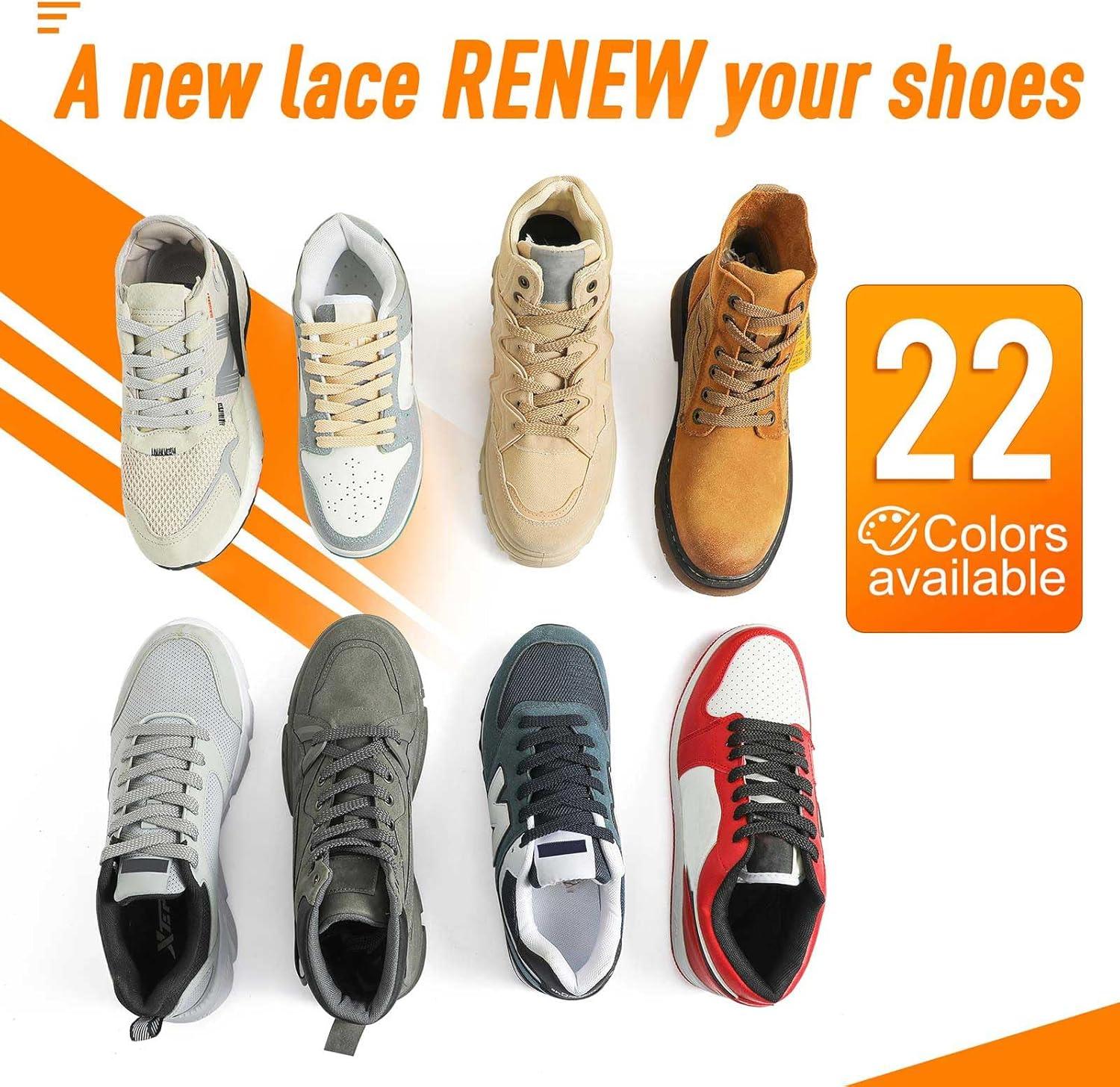 imageVSUDO Flat Shoe Laces for Sneakers Shoelaces for Sneakers Athletic Shoelaces09 Dark Gray  Double Layer
