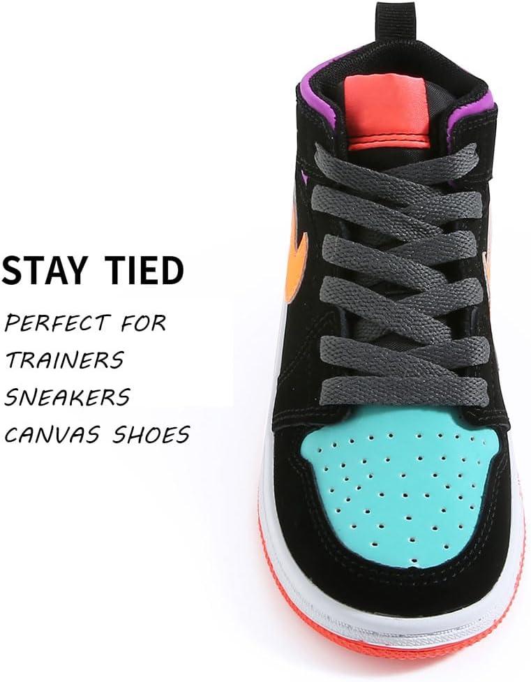 imageVSUDO Flat Shoe Laces for Sneakers Shoelaces for Sneakers Athletic Shoelaces09 Dark Gray
