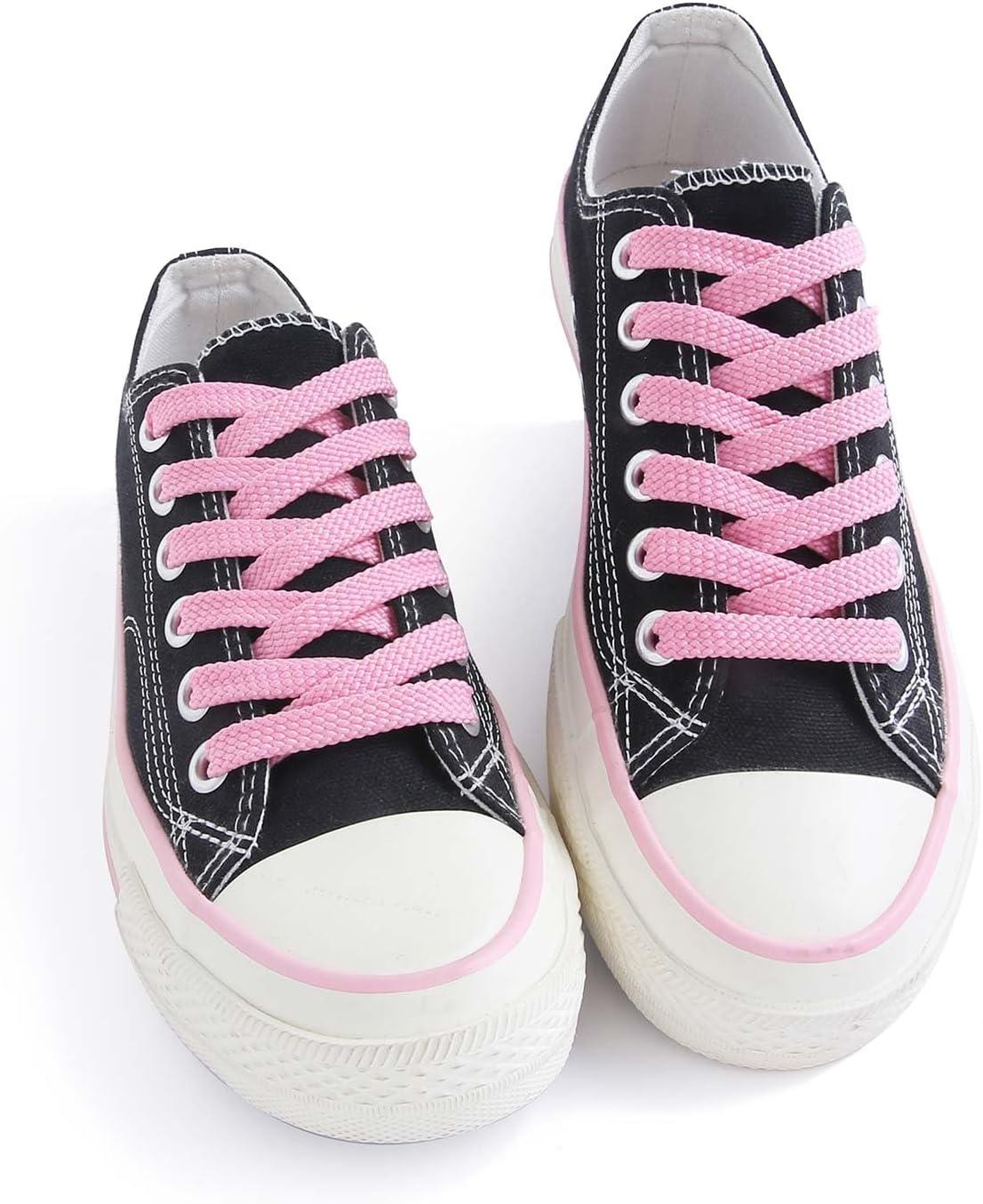 imageVSUDO Flat Shoe Laces for Sneakers Shoelaces for Sneakers Athletic Shoelaces11 Light Pink  Double Layer