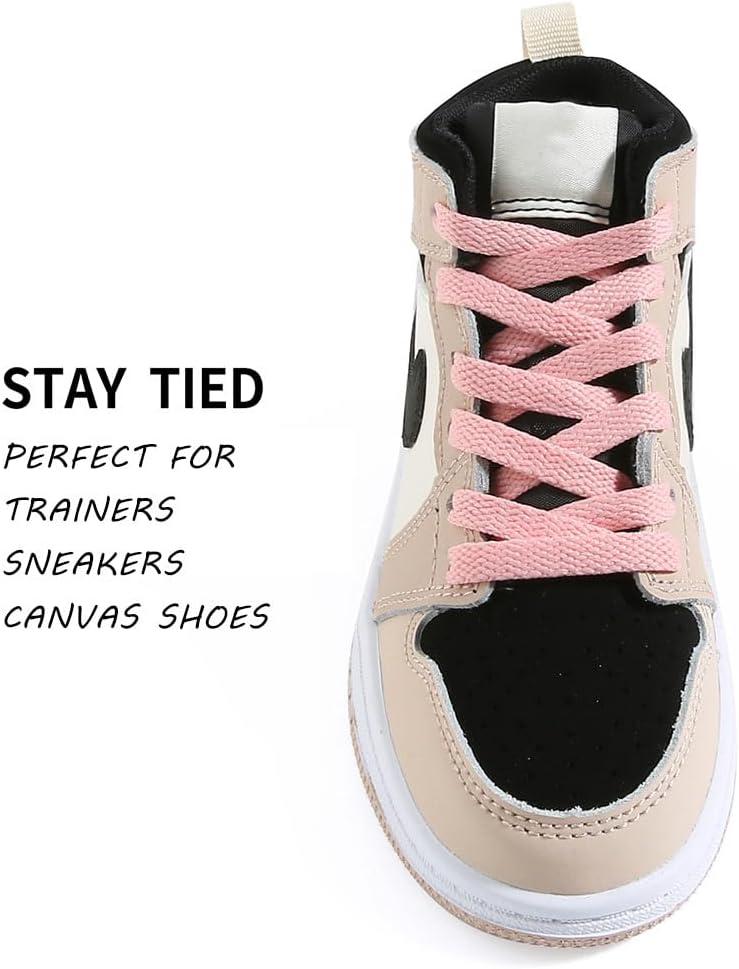 imageVSUDO Flat Shoe Laces for Sneakers Shoelaces for Sneakers Athletic Shoelaces12 Sakura Pink
