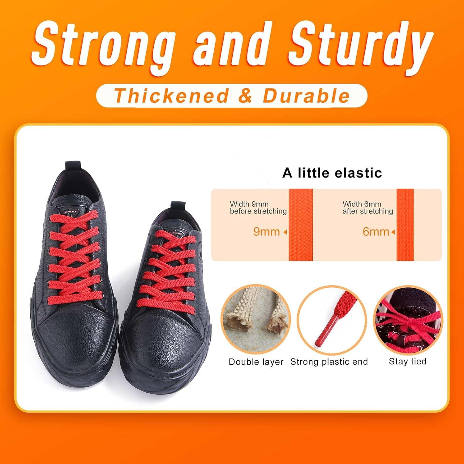 imageVSUDO Flat Shoe Laces for Sneakers Shoelaces for Sneakers Athletic Shoelaces13 Red  Double Layer