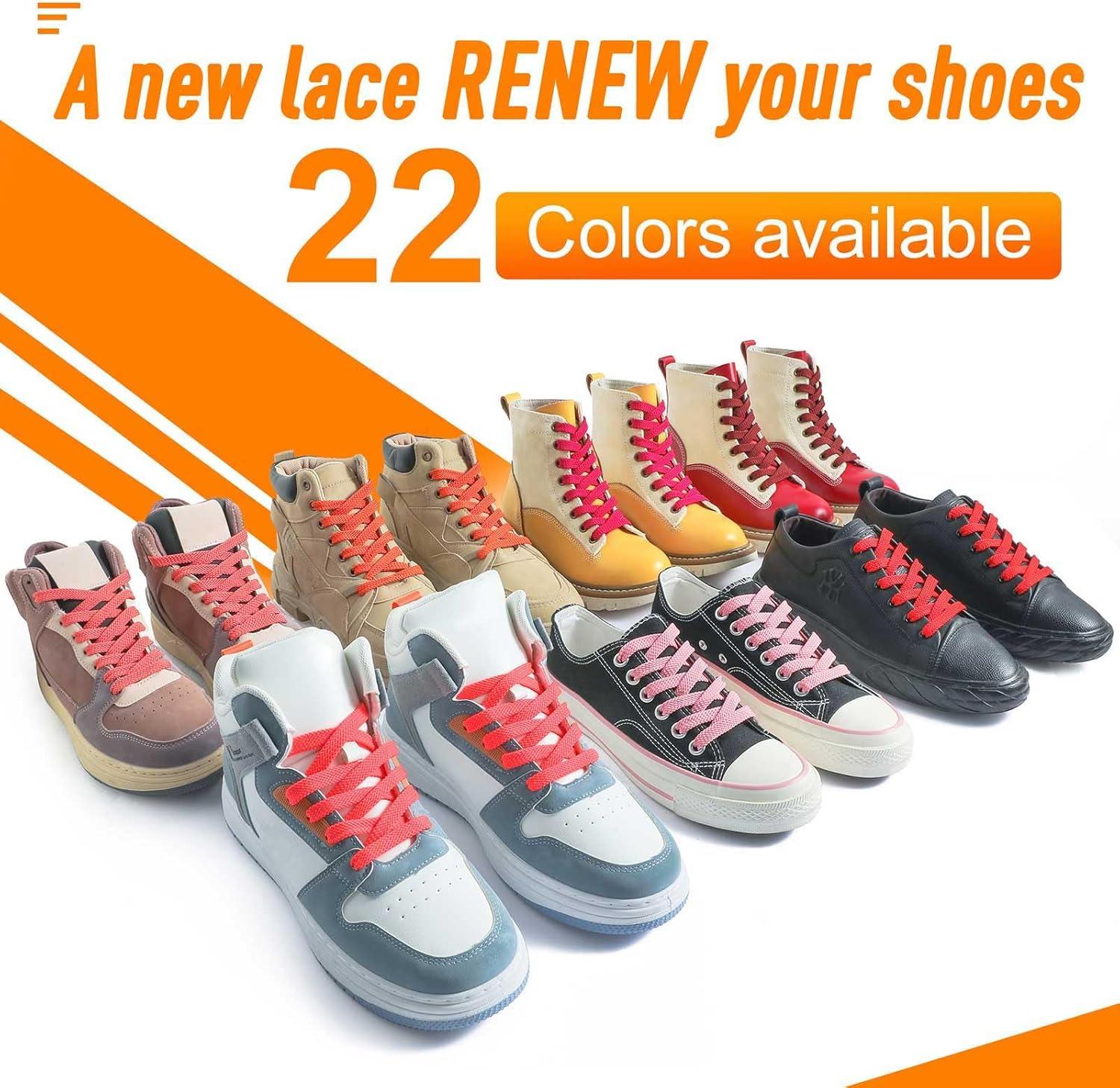 imageVSUDO Flat Shoe Laces for Sneakers Shoelaces for Sneakers Athletic Shoelaces14 Dark Red  Double Layer