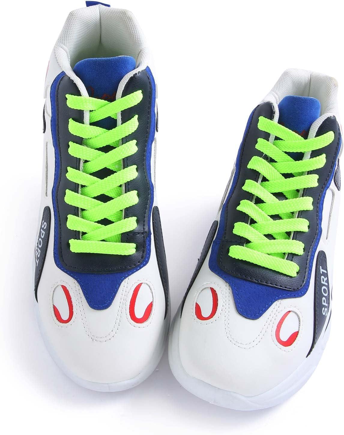 imageVSUDO Flat Shoe Laces for Sneakers Shoelaces for Sneakers Athletic Shoelaces15 Neon Green  Double Layer