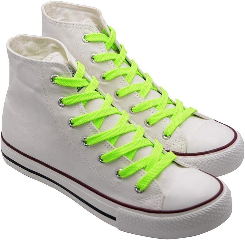 imageVSUDO Flat Shoe Laces for Sneakers Shoelaces for Sneakers Athletic Shoelaces15 Neon Green  Double Layer