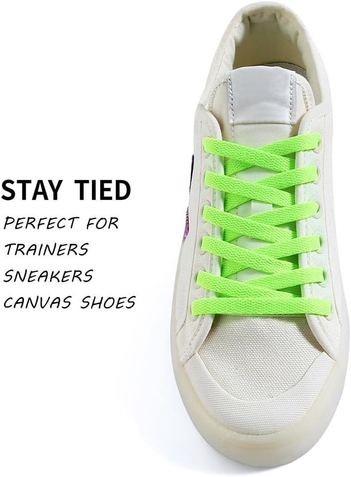 imageVSUDO Flat Shoe Laces for Sneakers Shoelaces for Sneakers Athletic Shoelaces15 Neon Green