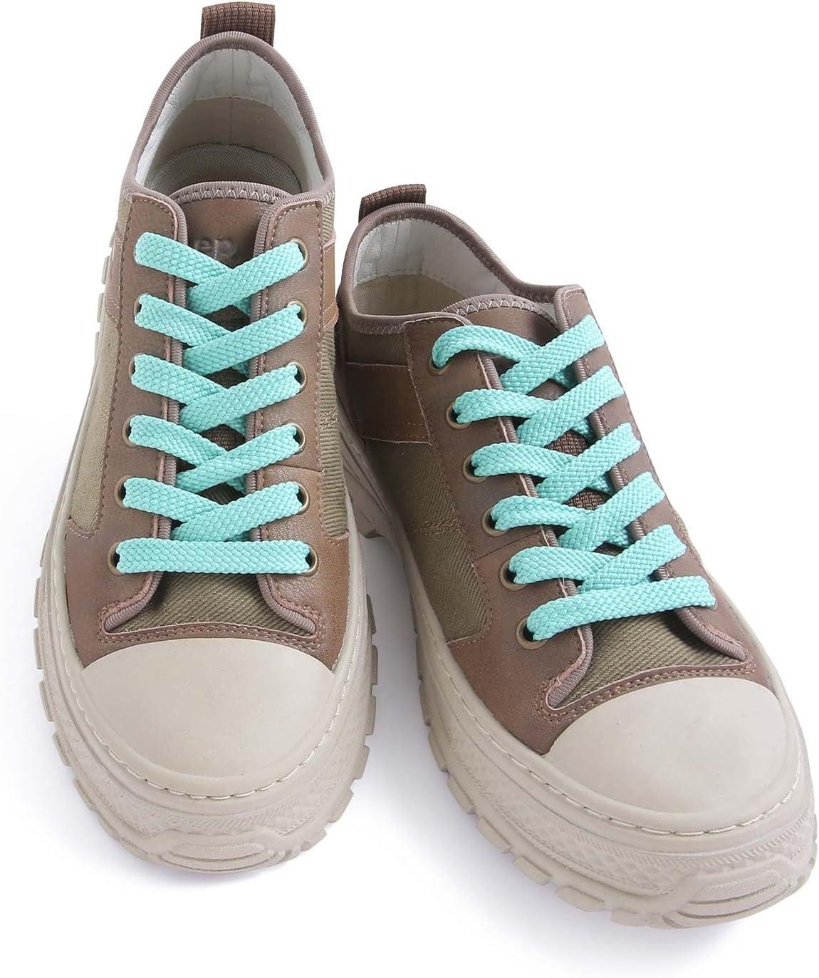 imageVSUDO Flat Shoe Laces for Sneakers Shoelaces for Sneakers Athletic Shoelaces16 Mint Green  Double Layer