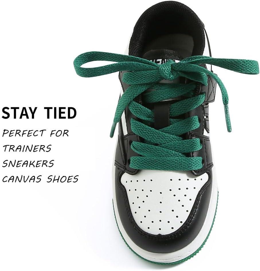 imageVSUDO Flat Shoe Laces for Sneakers Shoelaces for Sneakers Athletic Shoelaces17 Blackish Green