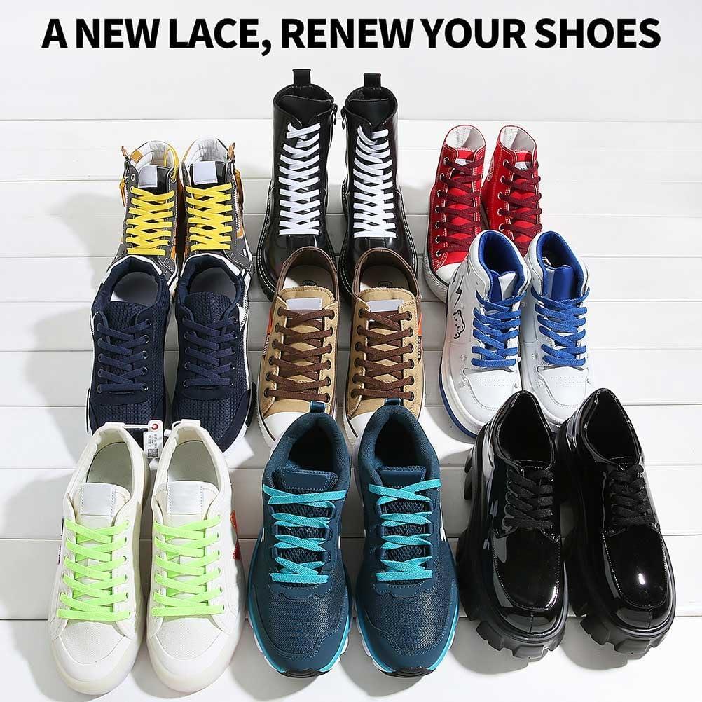 imageVSUDO Flat Shoe Laces for Sneakers Shoelaces for Sneakers Athletic Shoelaces24 Neon Yellow