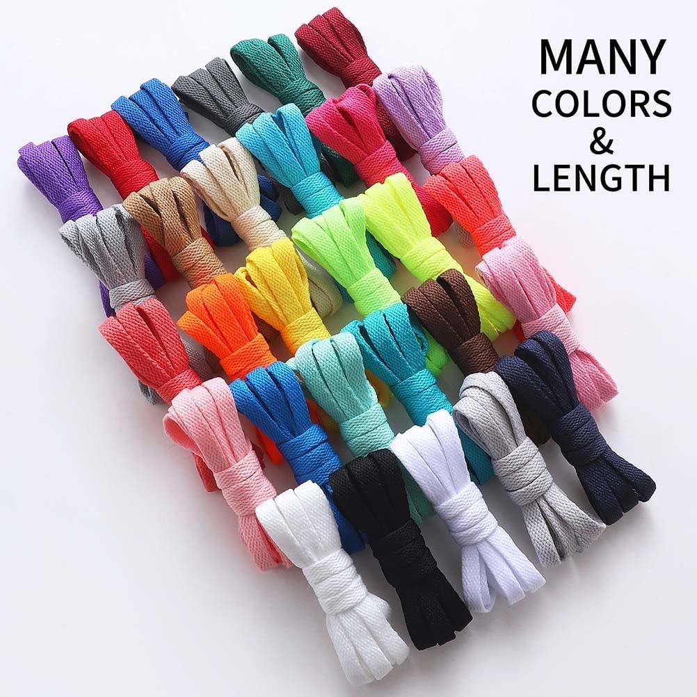 imageVSUDO Flat Shoe Laces for Sneakers Shoelaces for Sneakers Athletic Shoelaces24 Neon Yellow