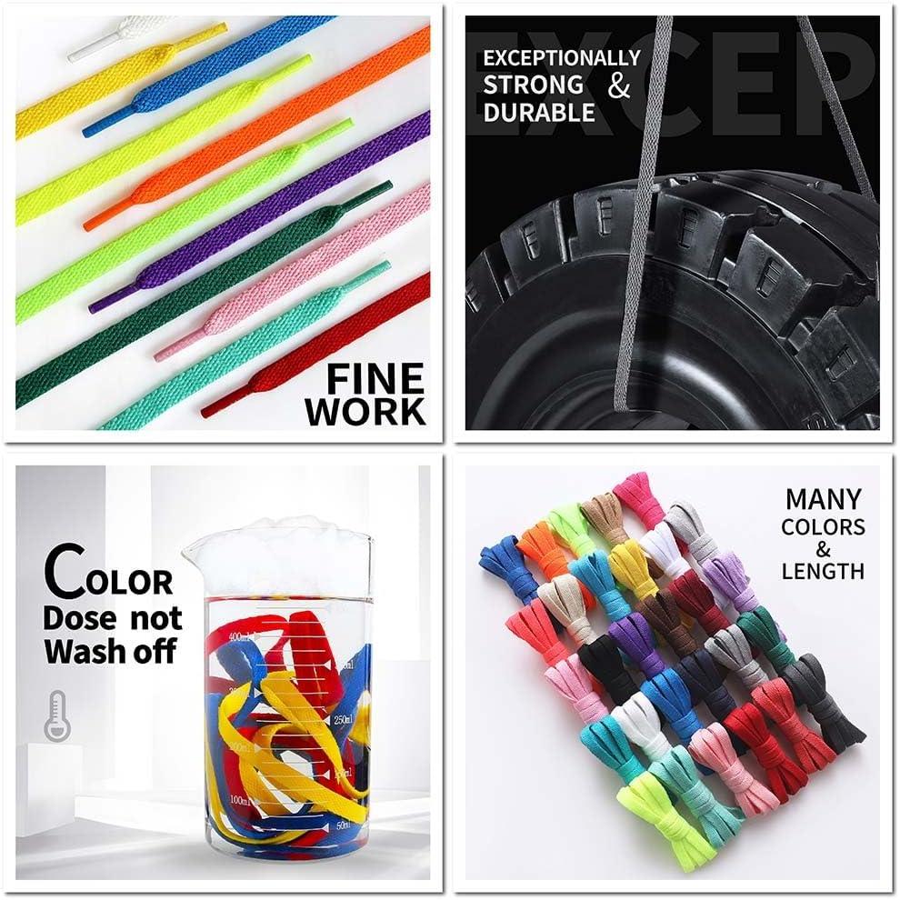 imageVSUDO Flat Shoe Laces for Sneakers Shoelaces for Sneakers Athletic Shoelaces24 Neon Yellow