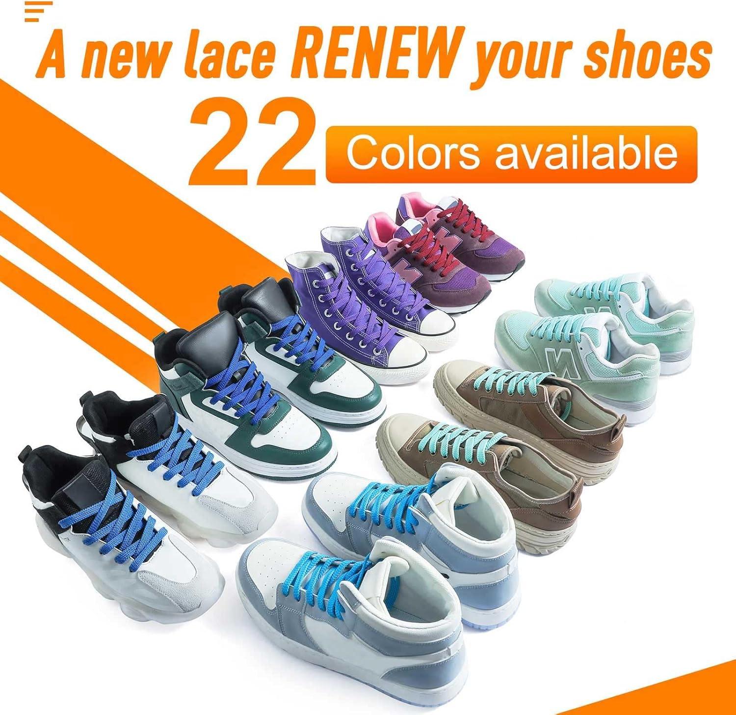 imageVSUDO Flat Shoe Laces for Sneakers Shoelaces for Sneakers Athletic Shoelaces26 Sky Blue  Double Layer