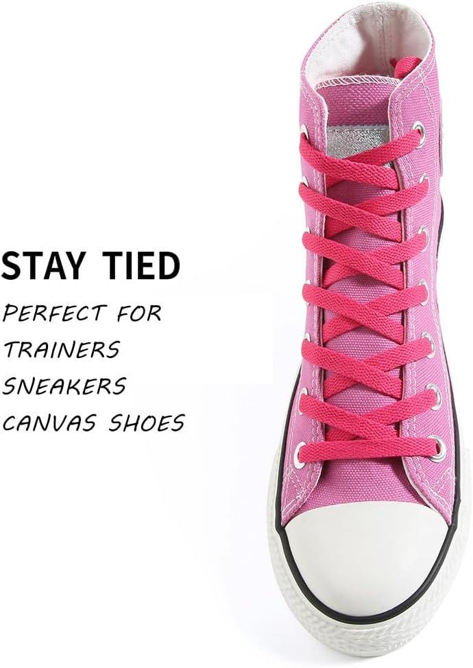 imageVSUDO Flat Shoe Laces for Sneakers Shoelaces for Sneakers Athletic Shoelaces29 Rose Red