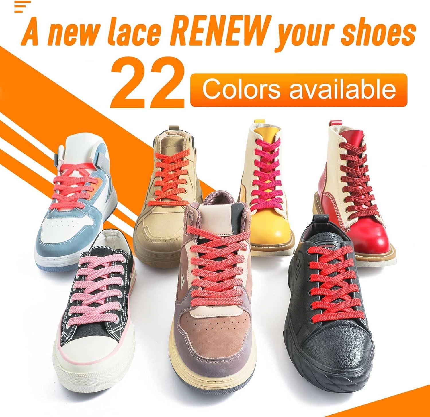 imageVSUDO Flat Shoe Laces for Sneakers Shoelaces for Sneakers Athletic Shoelaces30 Watermelon Red  Double Layer