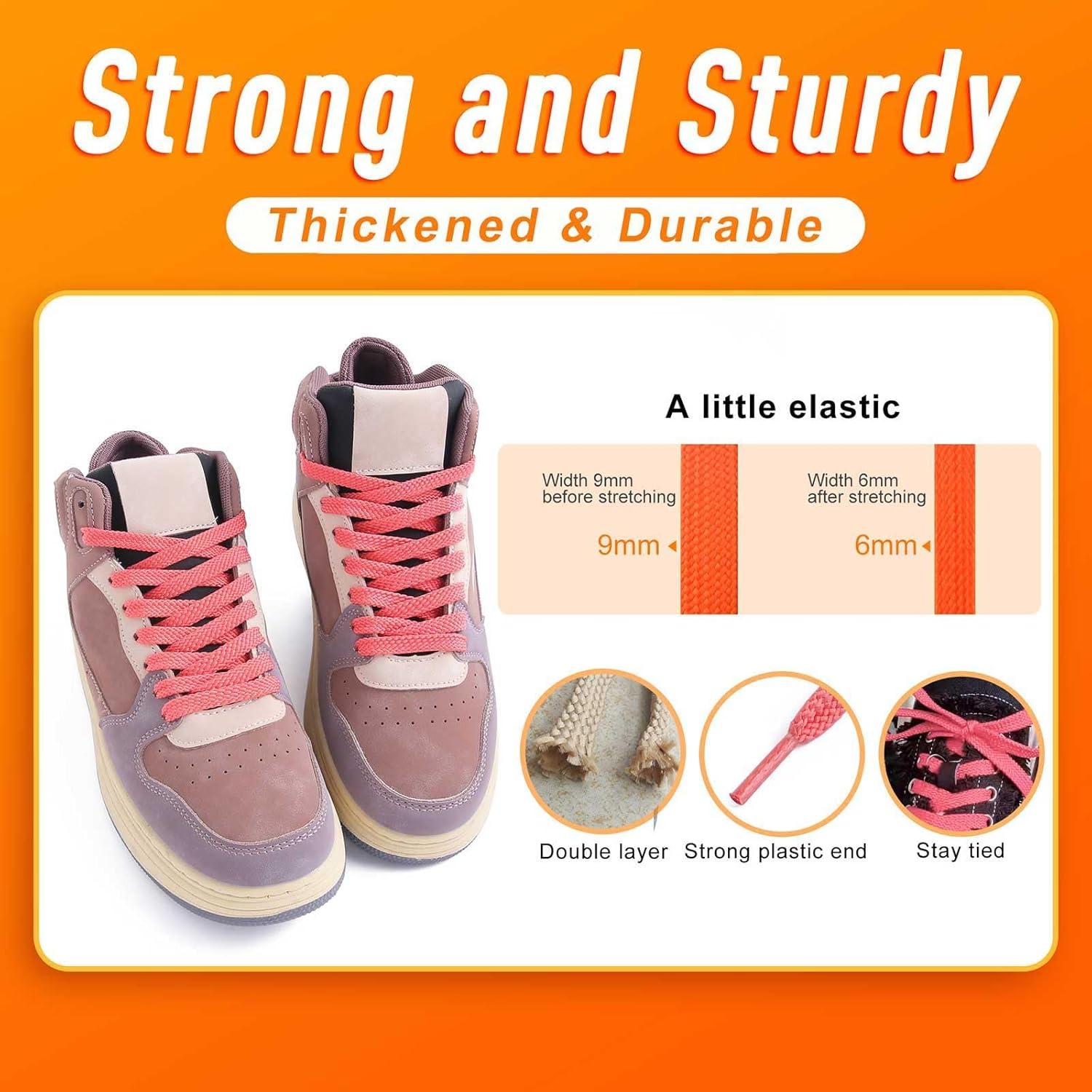 imageVSUDO Flat Shoe Laces for Sneakers Shoelaces for Sneakers Athletic Shoelaces30 Watermelon Red  Double Layer
