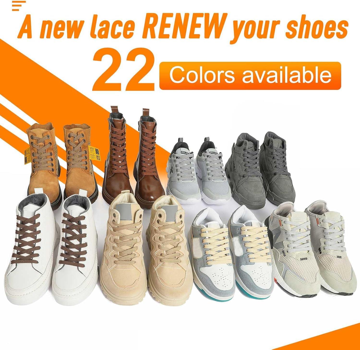 imageVSUDO Flat Shoe Laces for Sneakers Shoelaces for Sneakers Athletic Shoelaces34 Yellow Brown  Double Layer