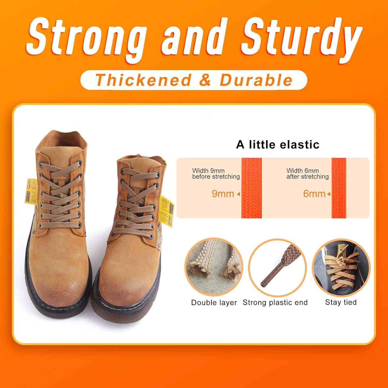 imageVSUDO Flat Shoe Laces for Sneakers Shoelaces for Sneakers Athletic Shoelaces34 Yellow Brown  Double Layer
