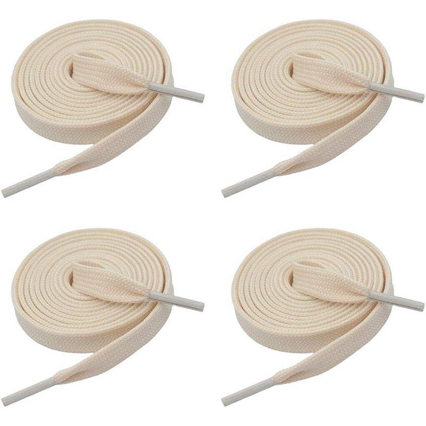 imageVSUDO 2 Pairs 516quot Fine Weave Flat Shoe Lace Shoestring for Running Athletic Sneaker03 Beige