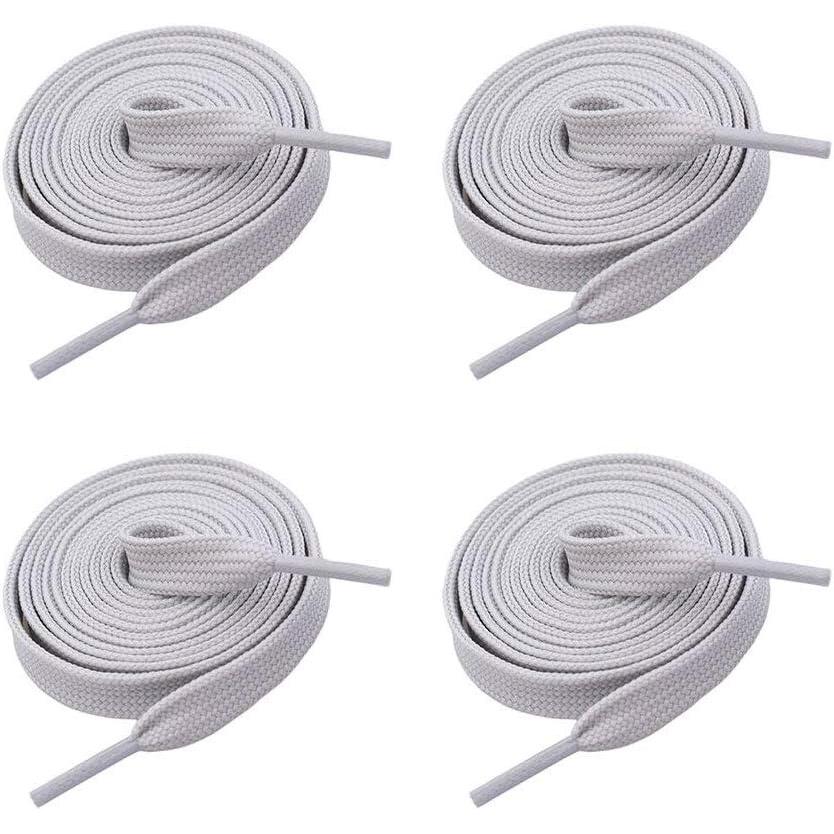 imageVSUDO 2 Pairs 516quot Fine Weave Flat Shoe Lace Shoestring for Running Athletic Sneaker06 Light Gray