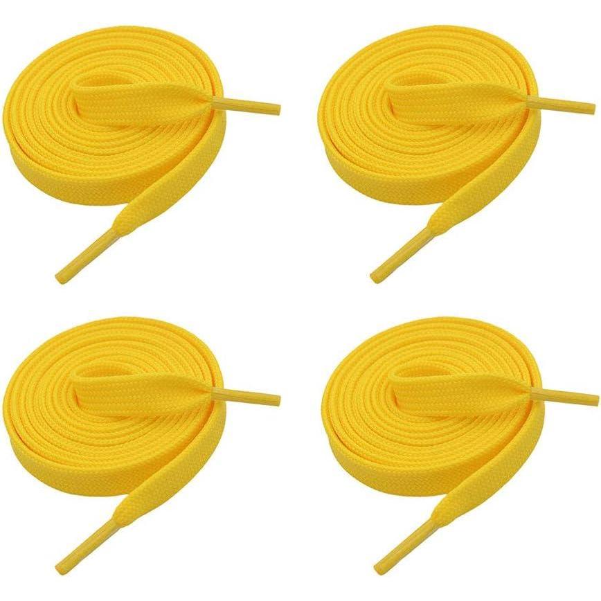 imageVSUDO 2 Pairs 516quot Fine Weave Flat Shoe Lace Shoestring for Running Athletic Sneaker14 Golden Yellow