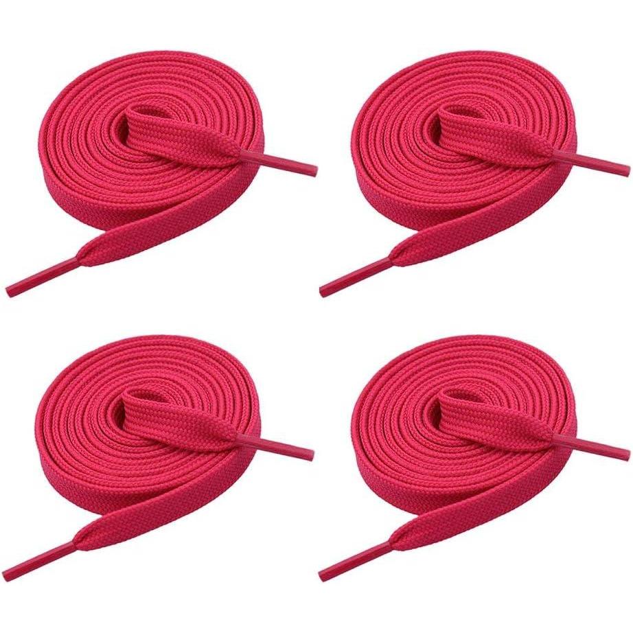 imageVSUDO 2 Pairs 516quot Fine Weave Flat Shoe Lace Shoestring for Running Athletic Sneaker19 Rose Red