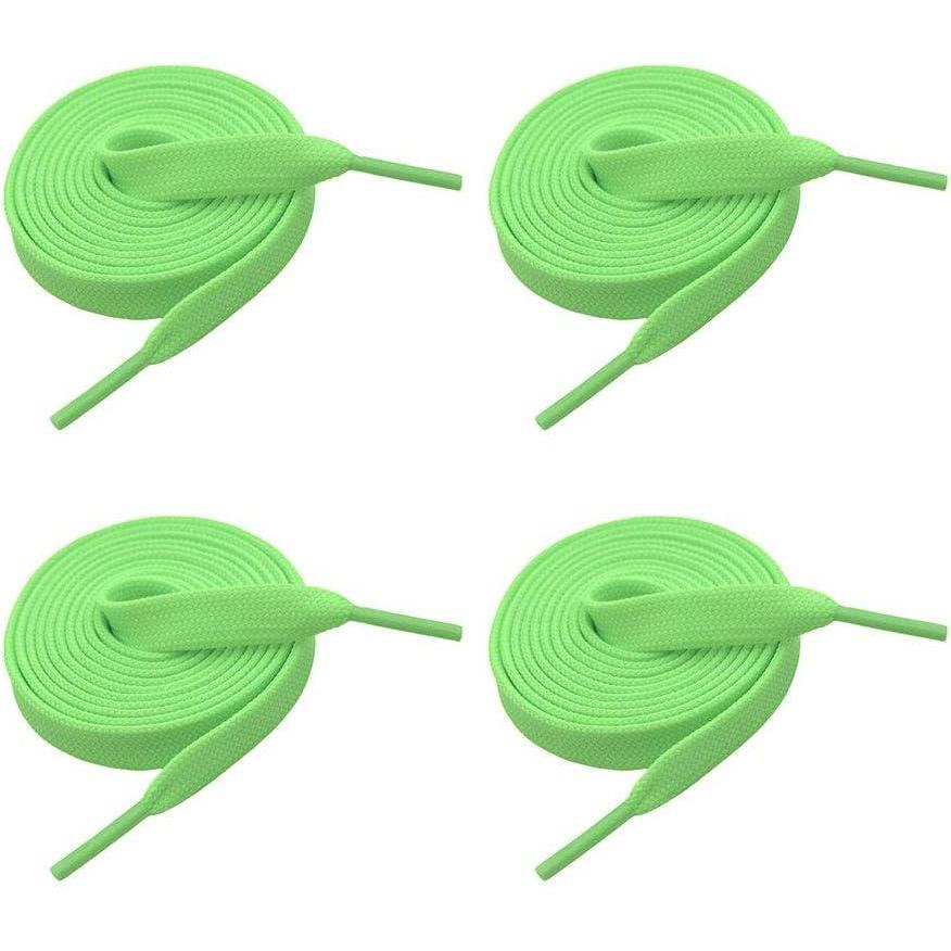 imageVSUDO 2 Pairs 516quot Fine Weave Flat Shoe Lace Shoestring for Running Athletic Sneaker21 Neon Green
