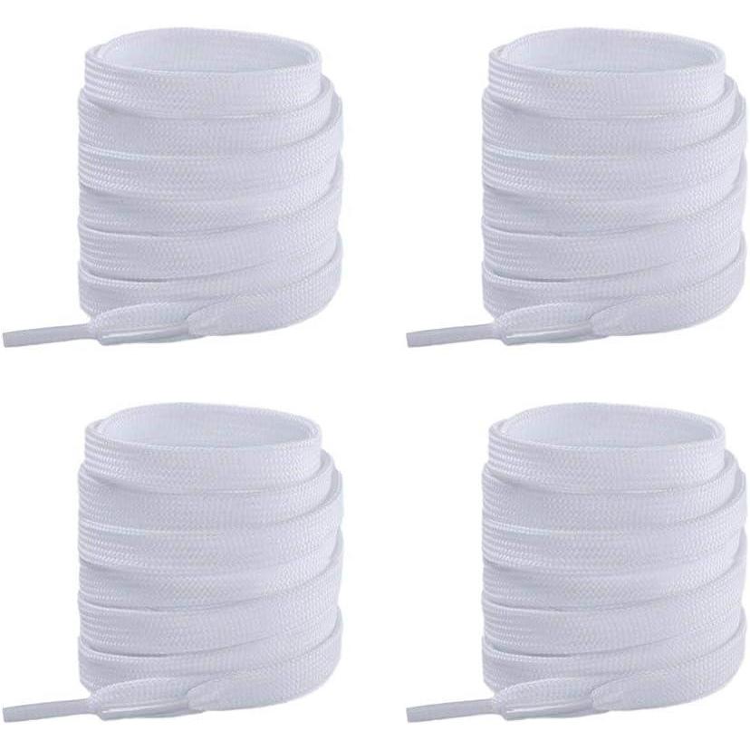 imageVSUDO 2 Pairs 516quot Fine Weave Flat Shoe Lace Shoestring for Running Athletic Sneaker22 Snow White