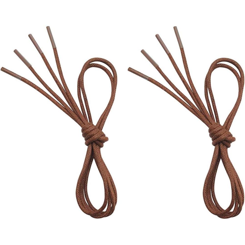 imageVSUDO 2 Pairs Waxed Round Dress Shoe Laces for Mens Dress Shoes 18quot Thin Business Oxford ShoelaceShoe Strings02 Light Brown