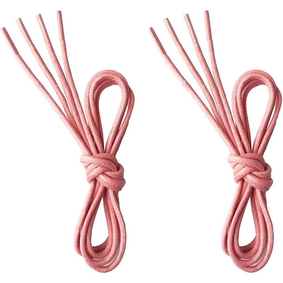 imageVSUDO 2 Pairs Waxed Round Dress Shoe Laces for Mens Dress Shoes 18quot Thin Business Oxford ShoelaceShoe Strings06 Light Pink